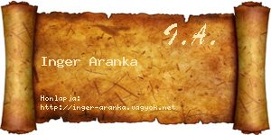 Inger Aranka névjegykártya